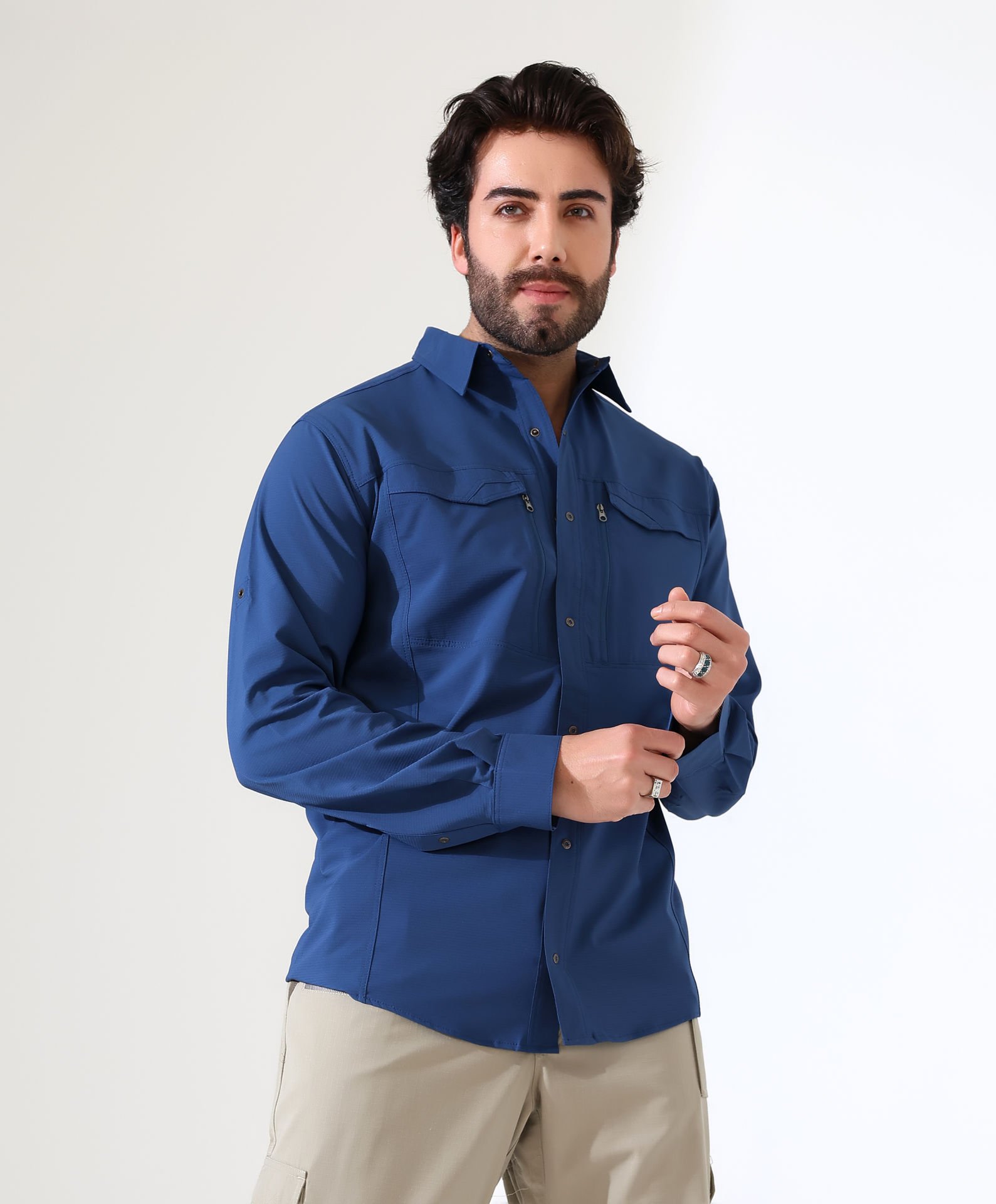 Erkek Outdoor Taktik Gömlek Delta İndigo