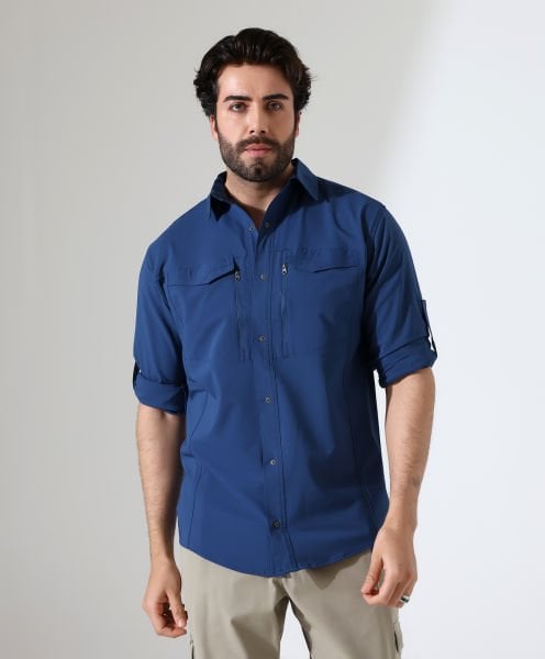 Erkek Outdoor Taktik Gömlek Delta İndigo