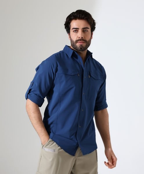 Erkek Outdoor Taktik Gömlek Delta İndigo