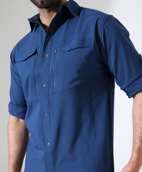 Erkek Outdoor Taktik Gömlek Delta İndigo