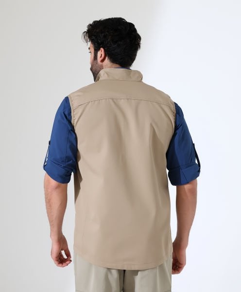 Erkek Outdoor Taktik Kumaş Yelek Bej