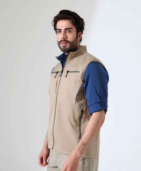 Erkek Outdoor Taktik Kumaş Yelek Bej