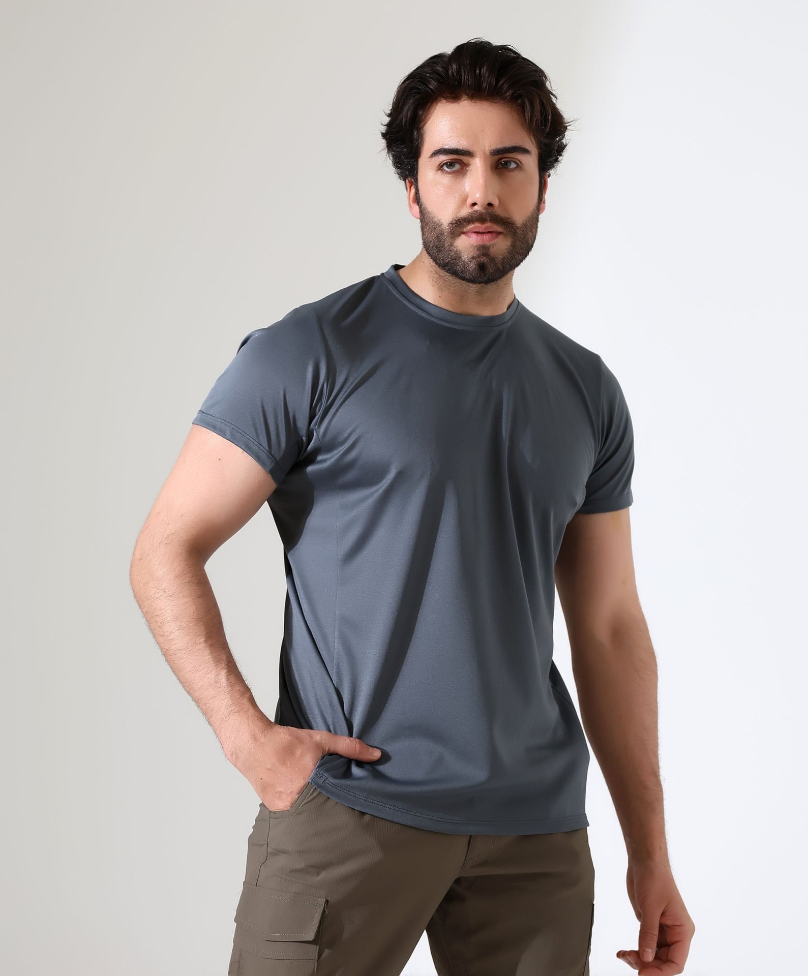 Erkek Outdoor T-shirt Antrasit