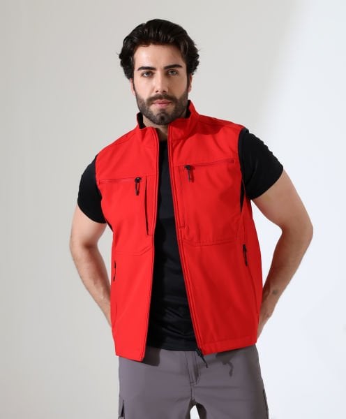 Erkek Outdoor Taktik Shoftshell Yelek Kırmızı