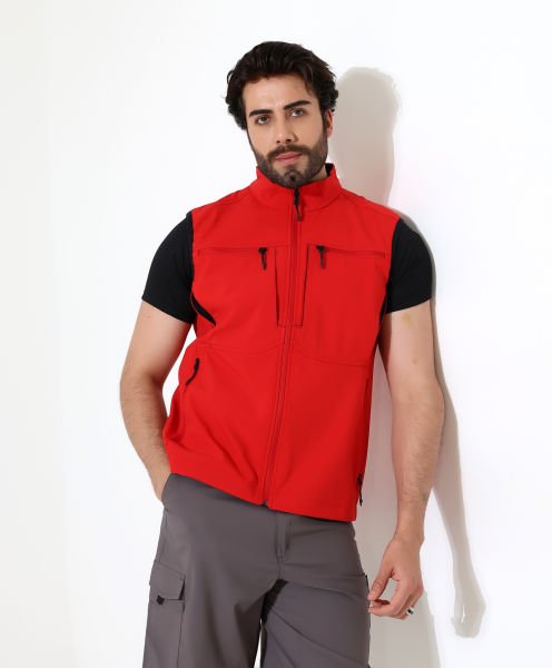 Erkek Outdoor Taktik Shoftshell Yelek Kırmızı