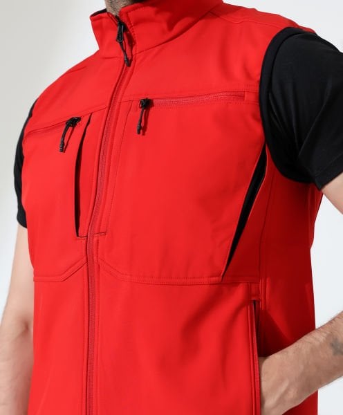 Erkek Outdoor Taktik Shoftshell Yelek Kırmızı