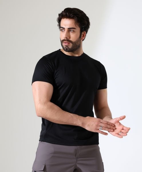 Erkek Outdoor T-shirt Siyah