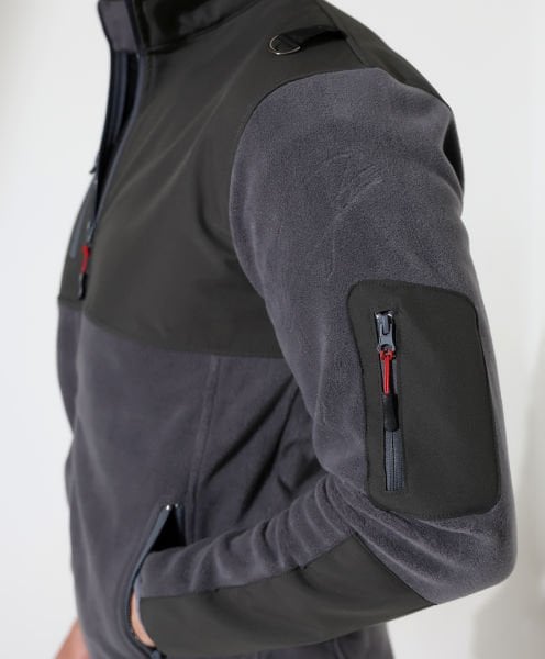 Erkek Outdoor Fermuarlı Polar Gri-Antrasit