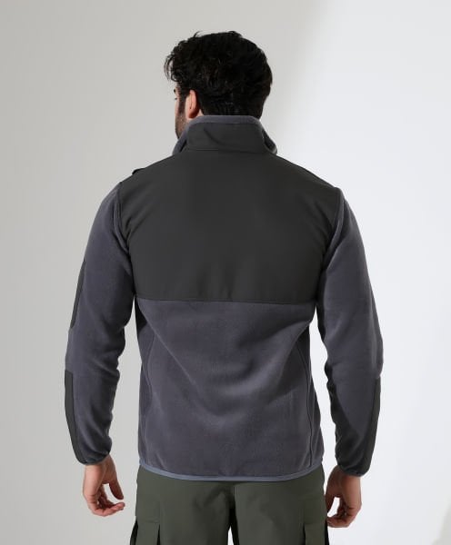 Erkek Outdoor Fermuarlı Polar Gri-Antrasit