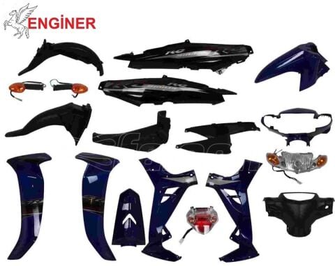 YAMAHA CRYPTON C8 MAVİ/SİYAH (FAR STOP DAHİL) KAPORTA SETİ