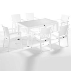 Real 6’lı Masa Sandalye Takımı 90×150 Beyaz