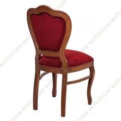 Klasik Ahşap Sandalye Ceviz Kırmızı