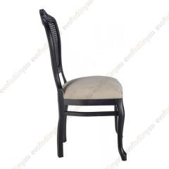 Klasik Oymalı Ahşap Sandalye Siyah