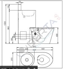 Çelik Klozet Lavabo Kombinasyonu