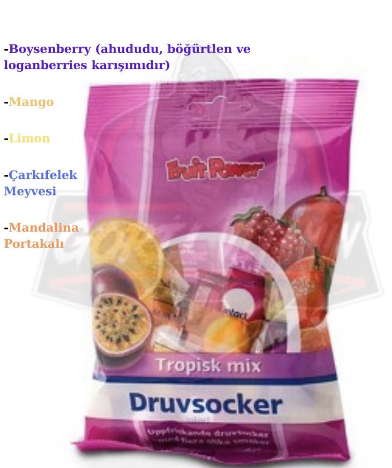 ÜZÜM ŞEKERLİ KARIŞIK MEYVE AROMALI GLİKOZ (GLUCOSE) TABLET (TROPİKAL KARIŞIM)