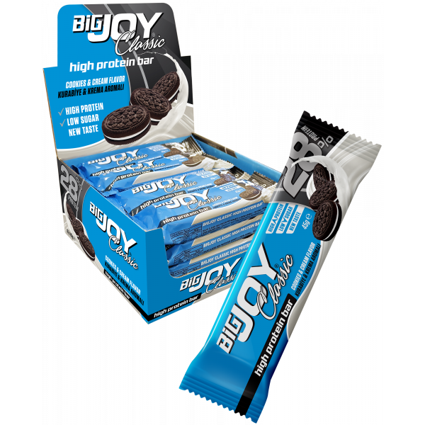 BİGJOY CLASSİC HİGH PROTEİN BAR COOKİES&CREAM 45X16 GR