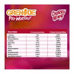 GRENADE PRE WORKOUT 330 GR KİRAZ AROMALI