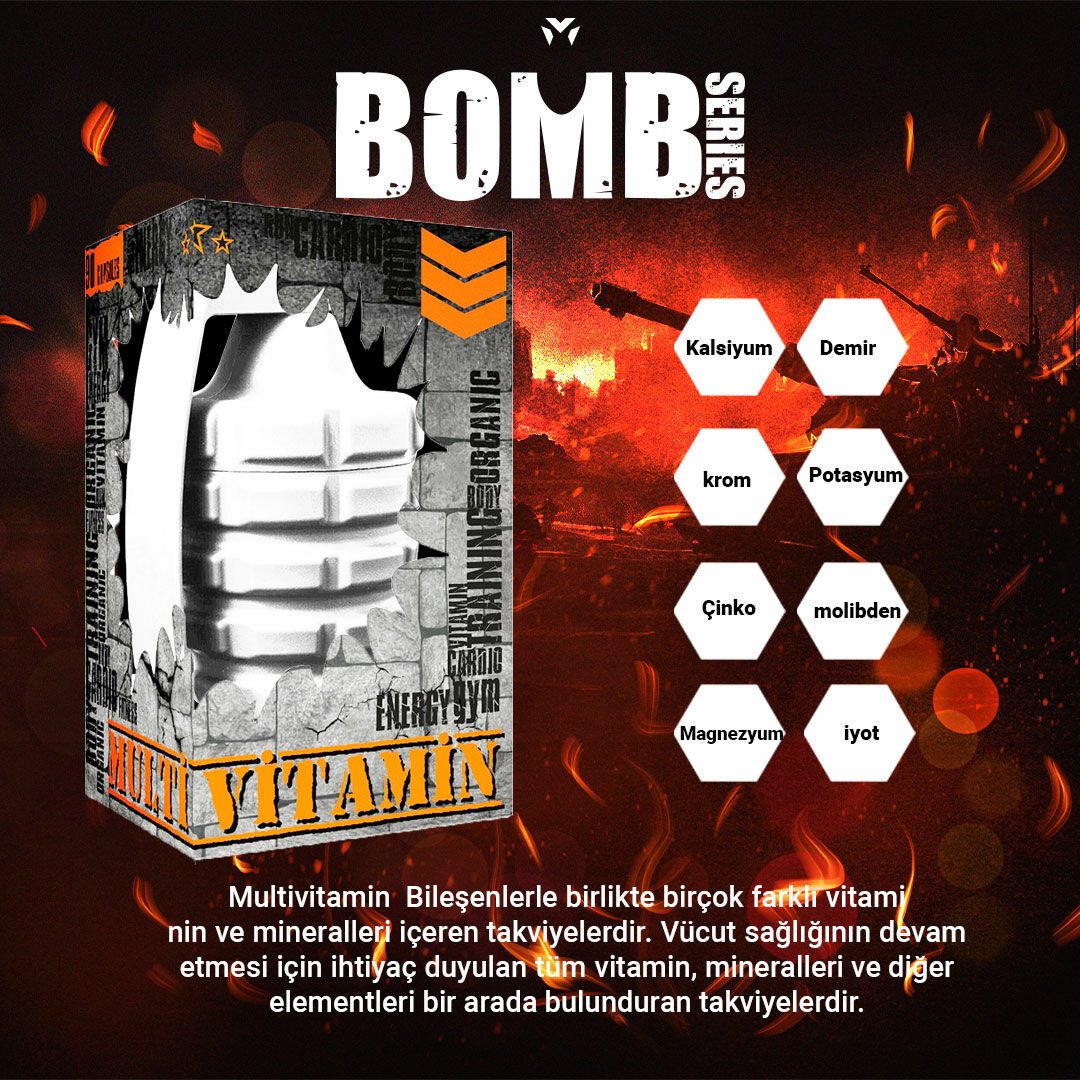 BOMB SERİSİ MULTİVİTAMİN 90 KAPSÜL