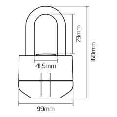 Oxford Boss Alarm 16mm Asma Kilit – Siyah