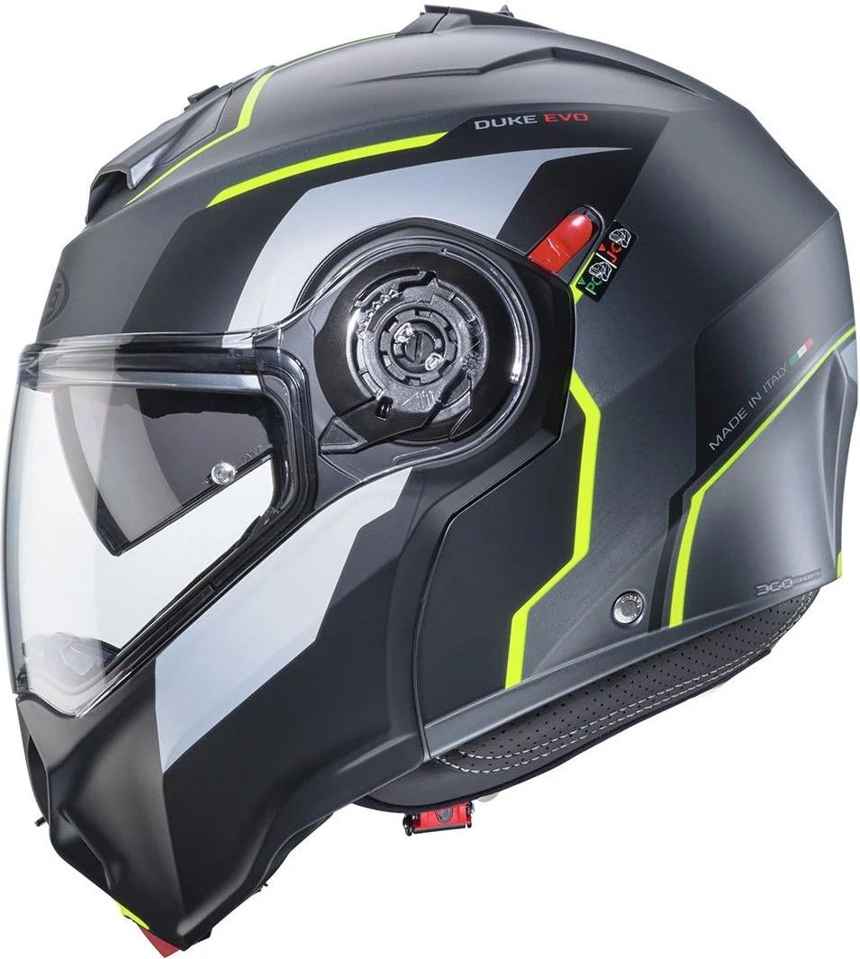 Caberg Duke Evo Mat Metalik Gri Siyah Fosfor Sarı