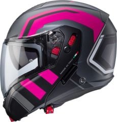 Caberg Horus X Road Mat Siyah Metalik Gri Fuşya