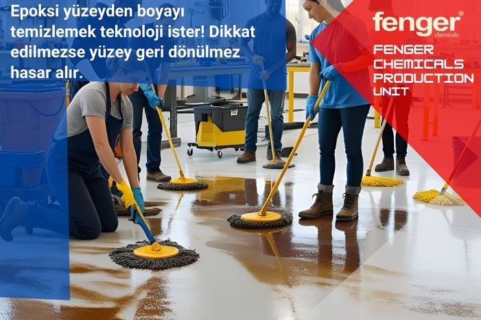 Epoksi yüzeyden boyayı temizlemek teknoloji ister! Dikkat edilmezse yüzey geri dönülmez hasar alır.