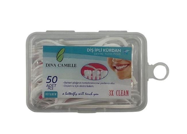 DİVA CAMİLLE KÜRDANLI DİŞ İPİ 50 Lİ KARE