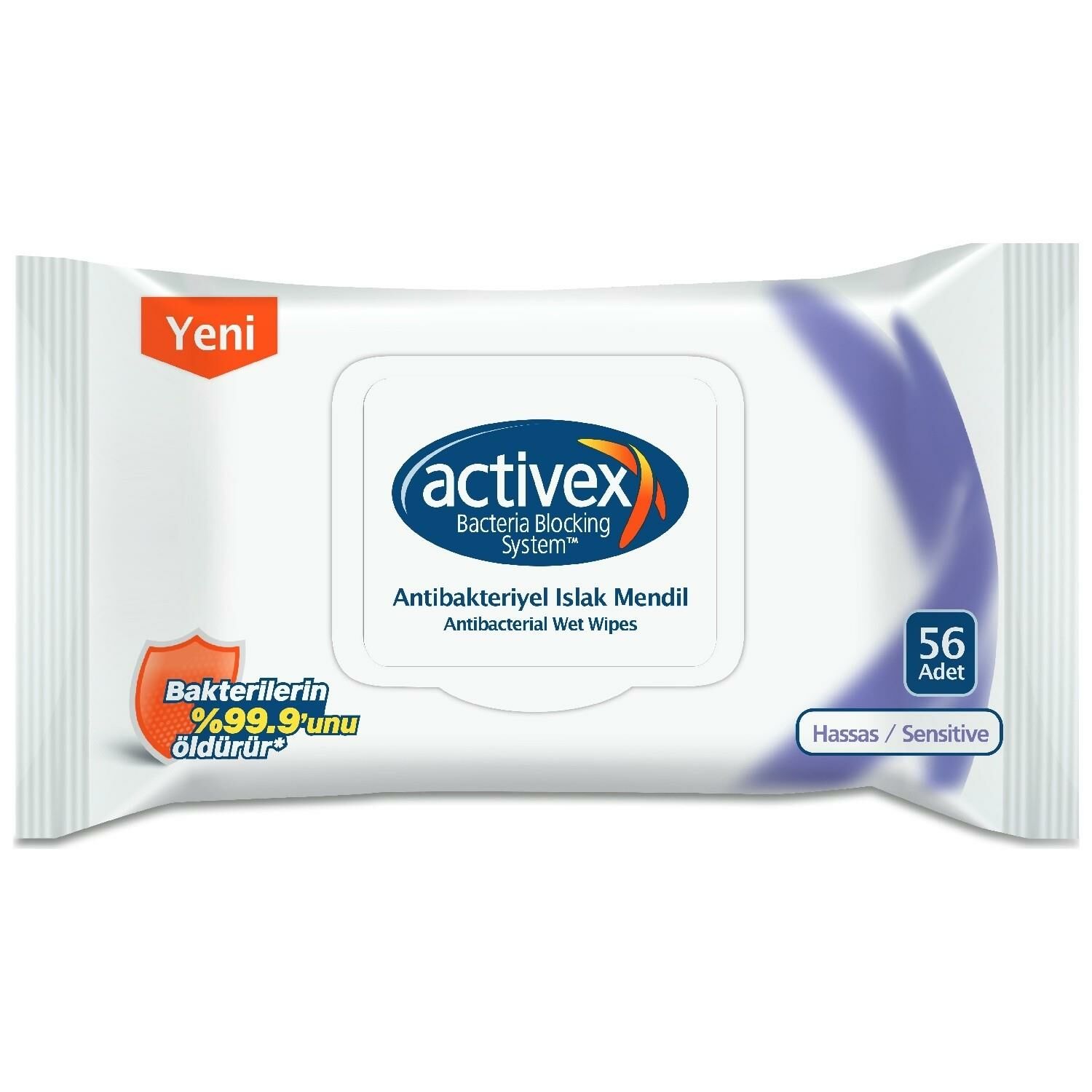 ISLAK MENDİL56 ADET HASSAS/SENSİTİVE   ANTİBAKTERİYEL   (ACTİVEX)
