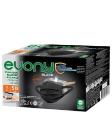 MASKE ELASTİK KULAKLI 50 Lİ  ( EVONY  ) SİYAH