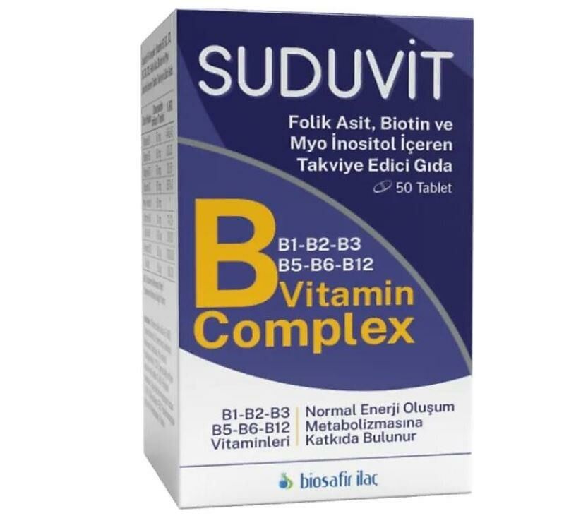 MRB SUDUVİT B1-B2-B3-B5-B6-B12 VİTAMİN COMPLEX 50 TABLET