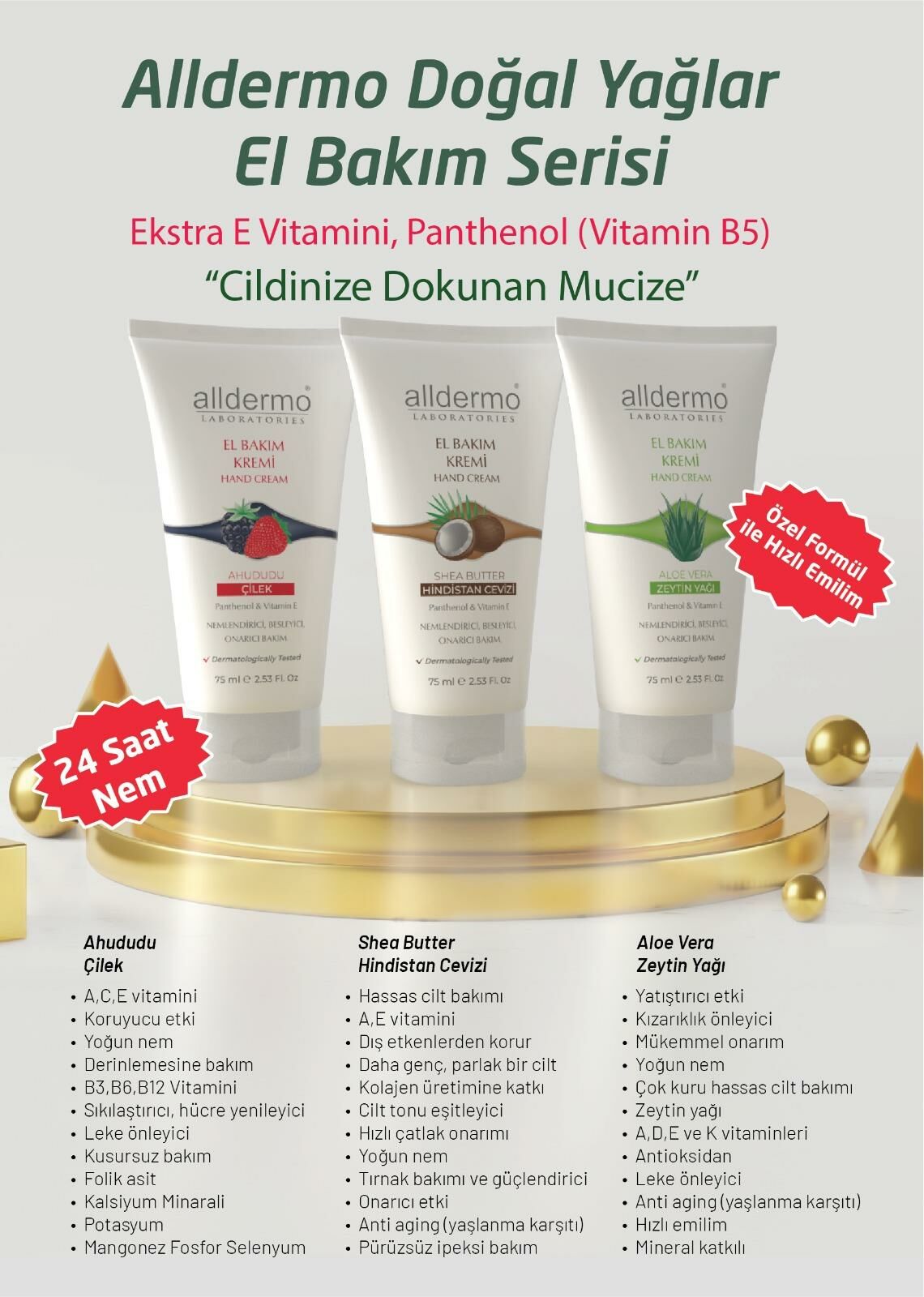 ALLDERMO 75 ML EL BAKIM KREMİ ALOE VERA