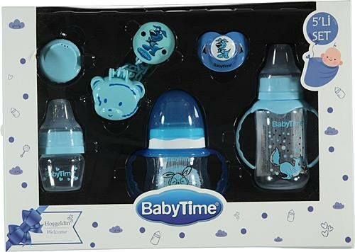 BABYTİME BT206 5'Lİ SET GİFT SET MAVİ