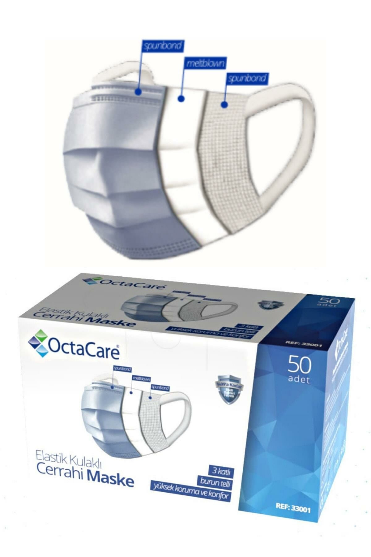 MASKE ELASTİK KULAKLI 50 Lİ  ( OCTACARE )