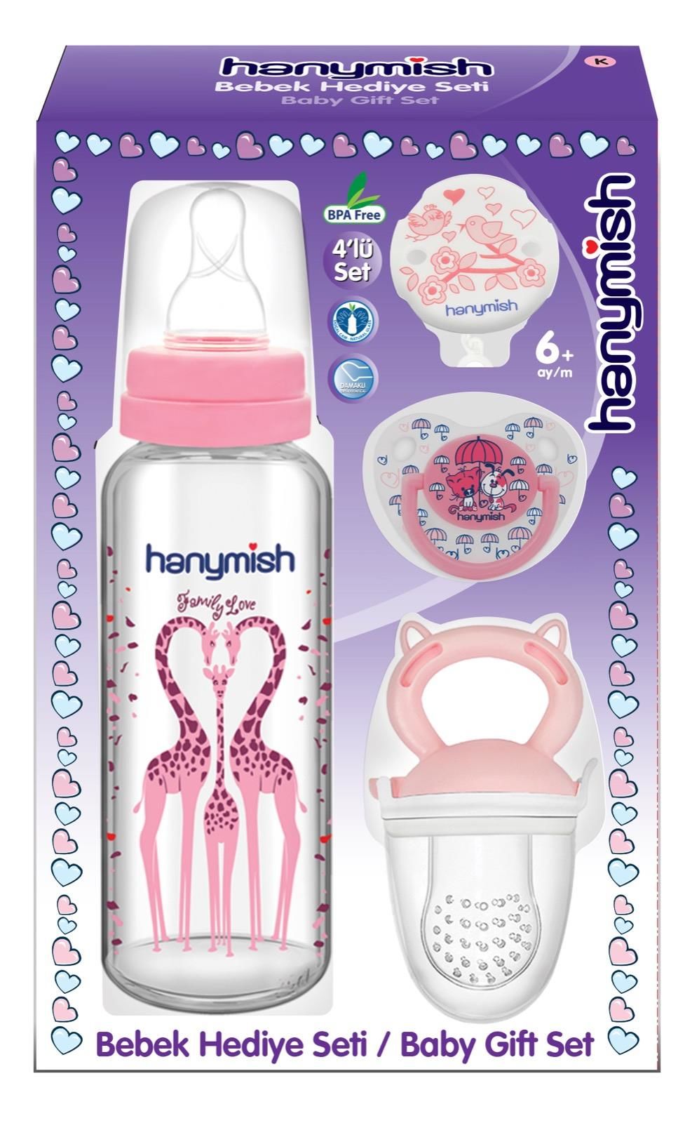 HANYMİSH 652 BEBEK 4'LÜ PEMBE HEDİYE SET