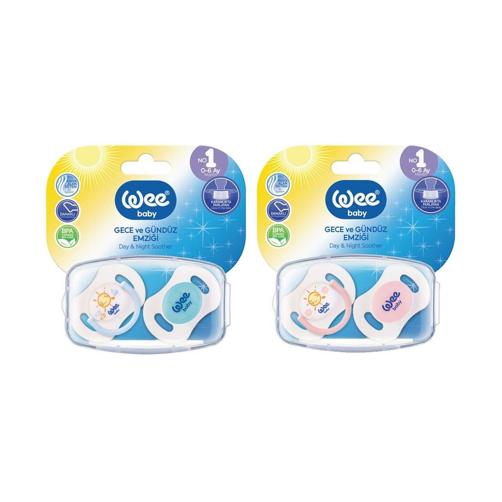 WEE BABY 152 2'Lİ GECE GÜNDÜZ EMZİK NO:1(SAKLAMA KABI HEDİYELİ)