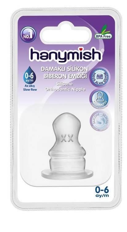 Hanymish 463 Silikon Biberon Emziği Damaklı No:1