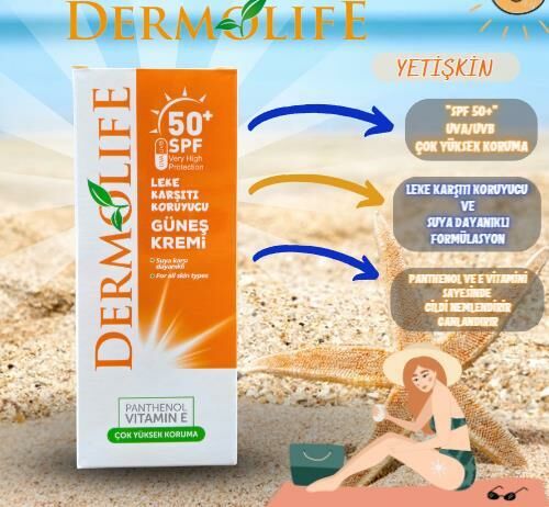 DERMOLİFE GÜNEŞ KREMİ SPF 50+ 100 ML