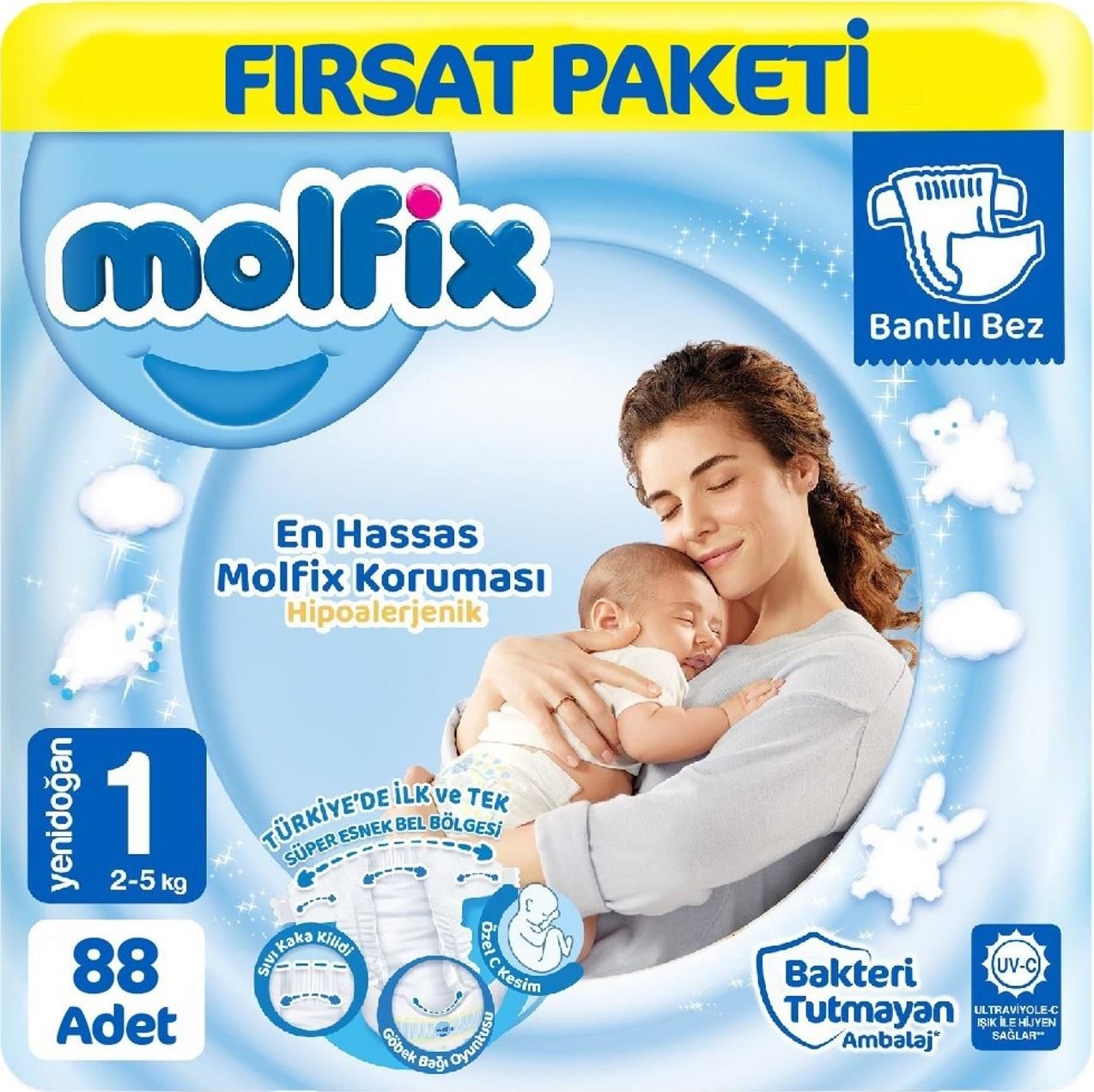 ÇOCUK BEZİ MOLFİX  NO: 1 / 88 ADET