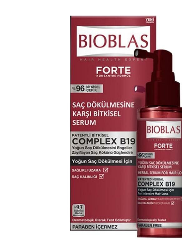 BIOBLAS FORTE COMPLEX B19 100 ml  SAÇ DÖKÜLMESİNE KARŞI BİTKİSEL SERUM