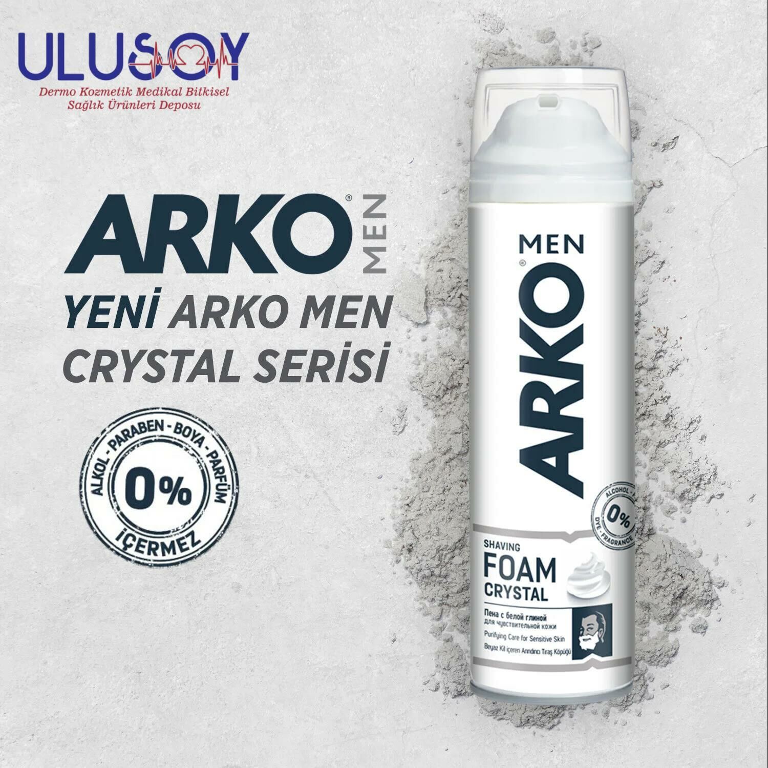 ARKO MEN TIRAŞ KÖPÜĞÜ 200 ML CRYSTAL
