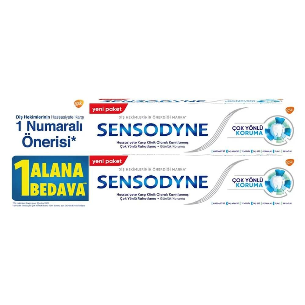 SENSODYNE 1+1 2 Lİ SET  ÇOK YÖNLÜ KORUMA FERAH NEFES 75 ML  DİŞ MACUNU