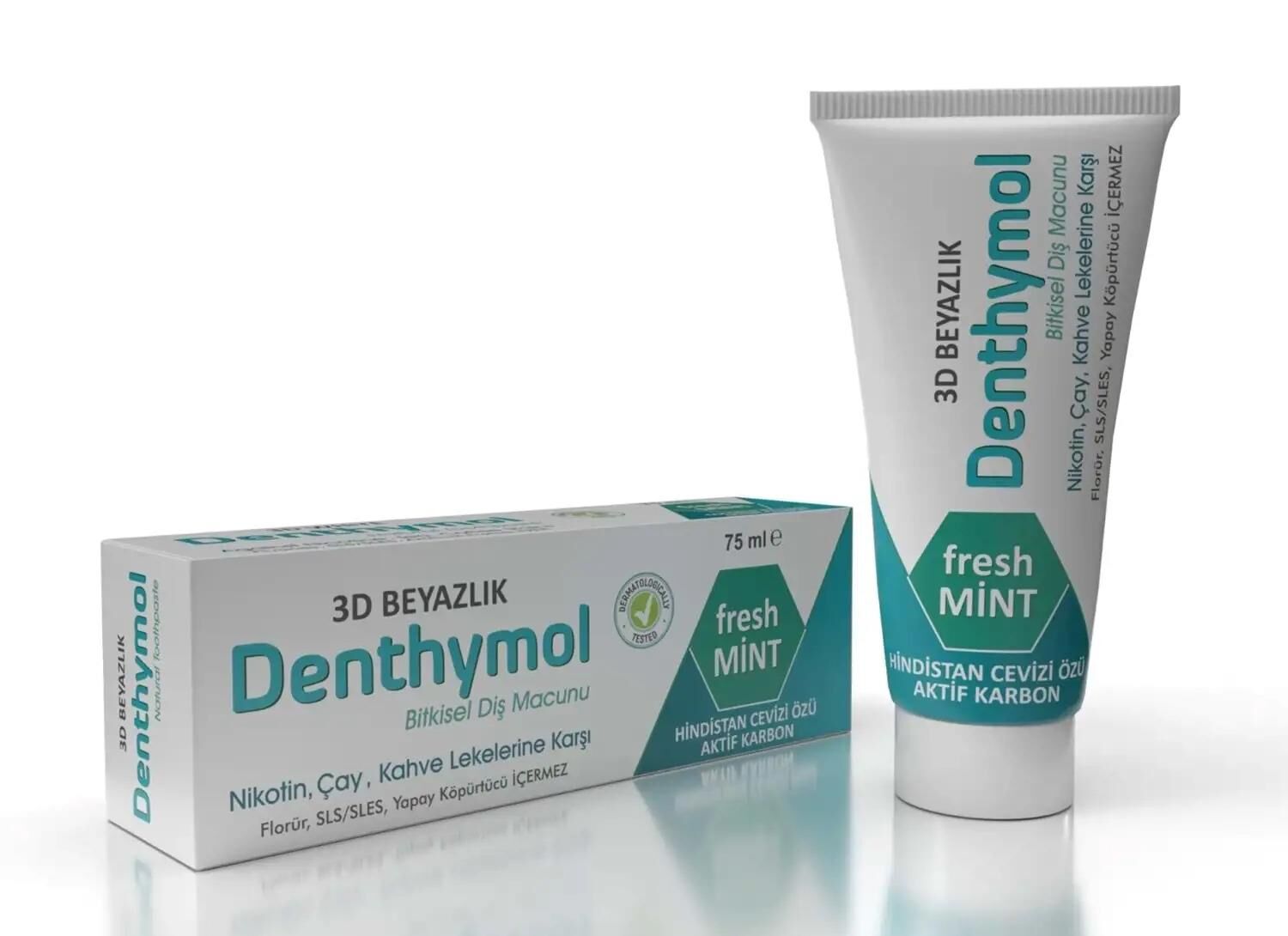 DENTHYMOL BİTKİSEL ( 3D BEYAZLIK ) 75 ml DİŞ MACUNU ( ALLDERMO )