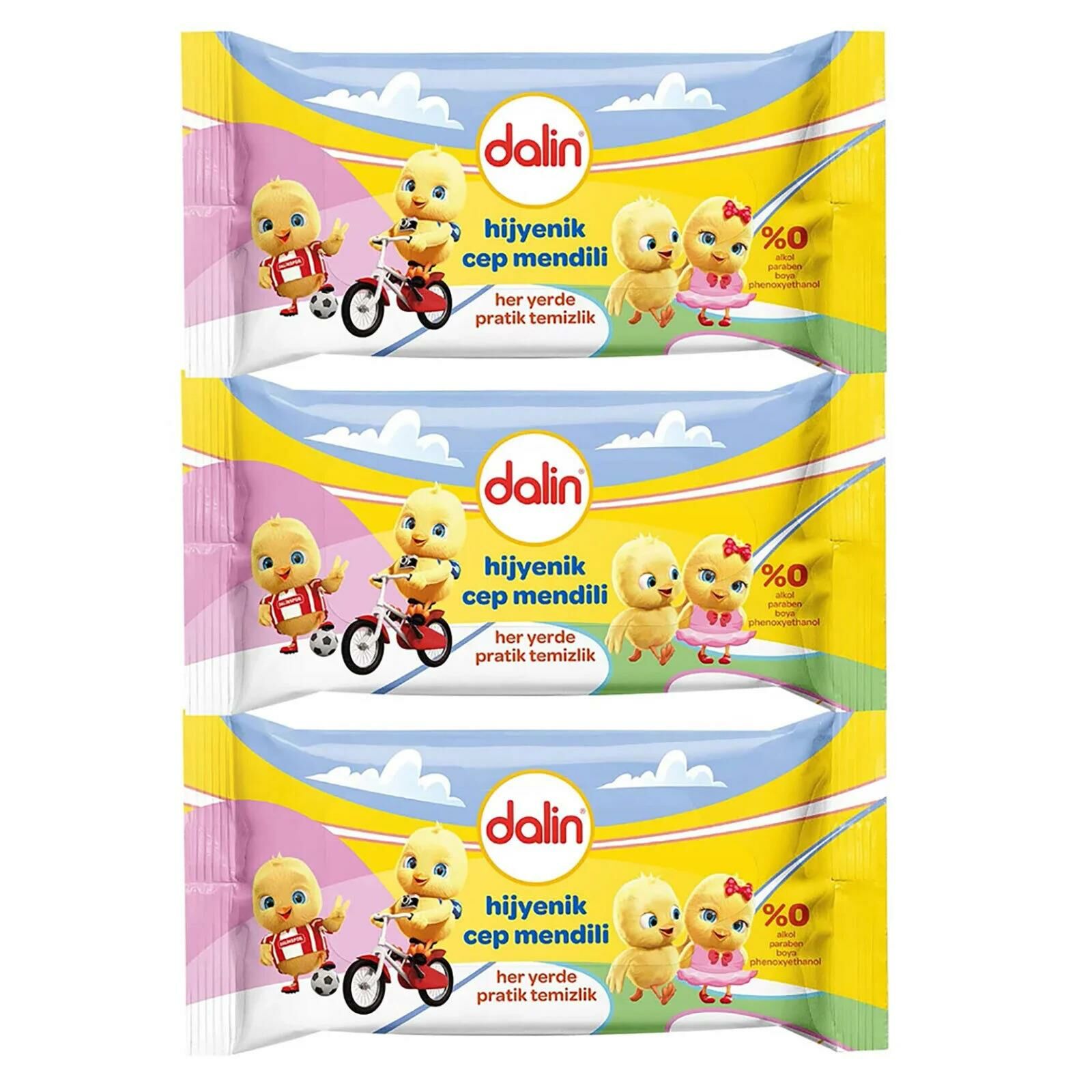 DALİN CEP MENDİL HİJYEN BİSİKLETLİ 3X15