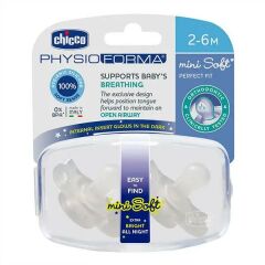 CHİCCO PHYSIO FORMA EMZİK MİNİ SOFT GECE PARLAYAN 2-6 AY 2 Lİ
