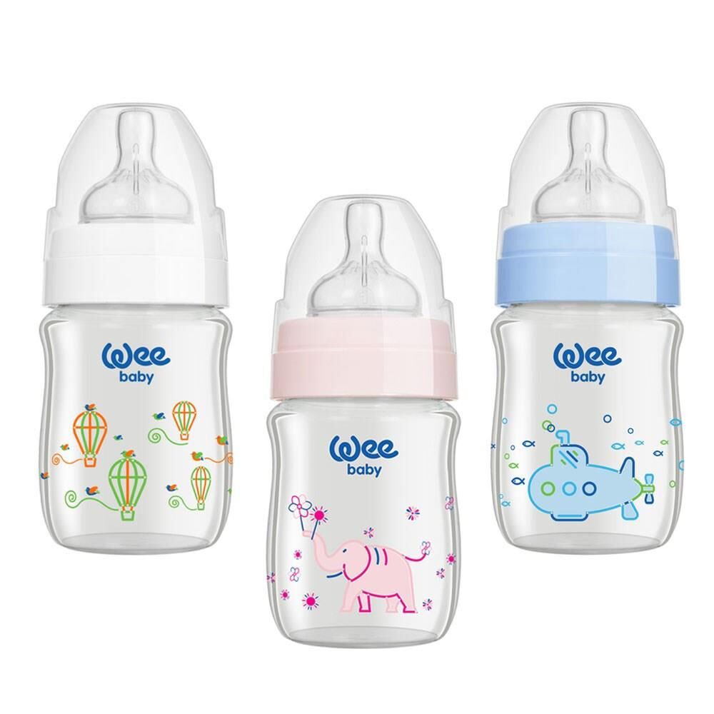 Wee Baby 283 Klasik Plus Geniş Ağızlı Isıya Dayanıklı Kulplu Cam Biberon 120 ml