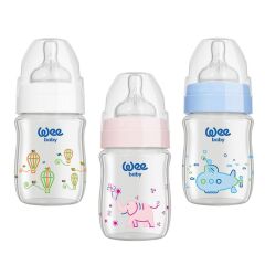Wee Baby 283 Klasik Plus Geniş Ağızlı Isıya Dayanıklı Kulplu Cam Biberon 120 ml