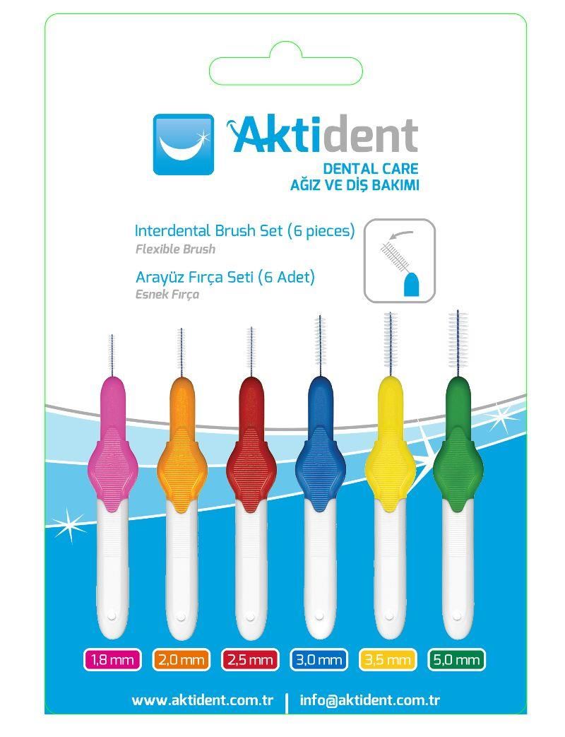 AKTIDENT ARAYÜZ FIRÇA SETİ 6 LI ESNEK FIRÇA