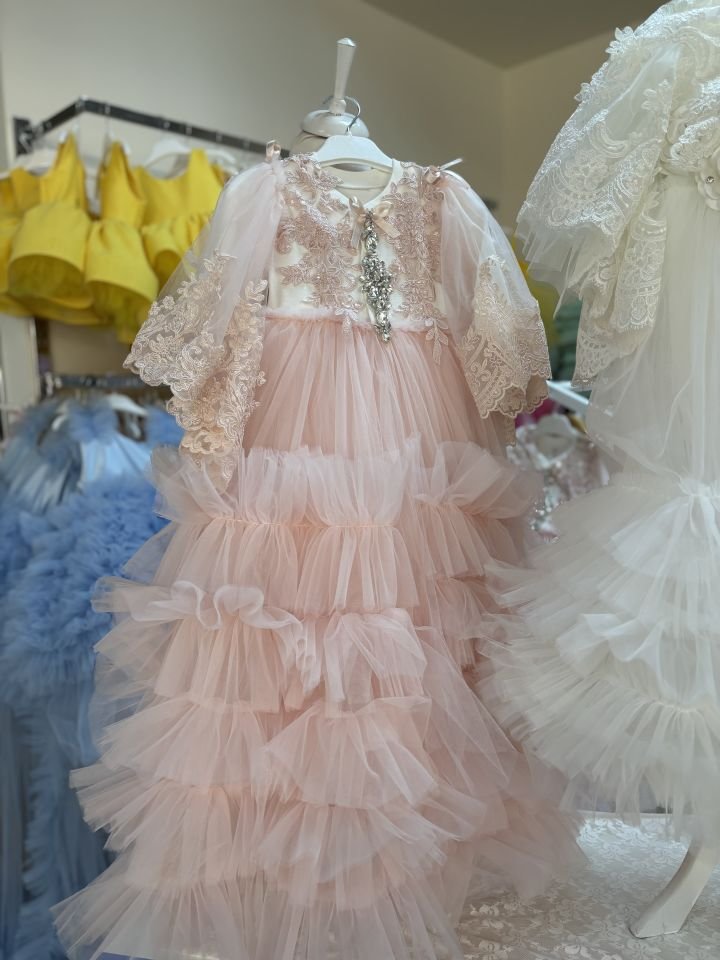 Light Pink Long Rhinestone Jumpsuit And Hat