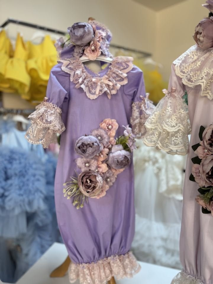 Purple Baby Gown And HairBand