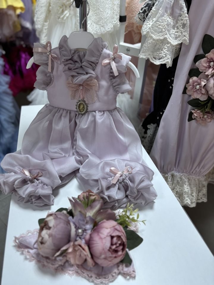 Lila Baby Jumpsuit And HairBand